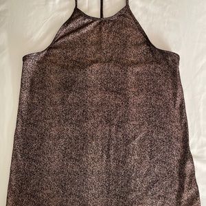 Copper sparkle halter top